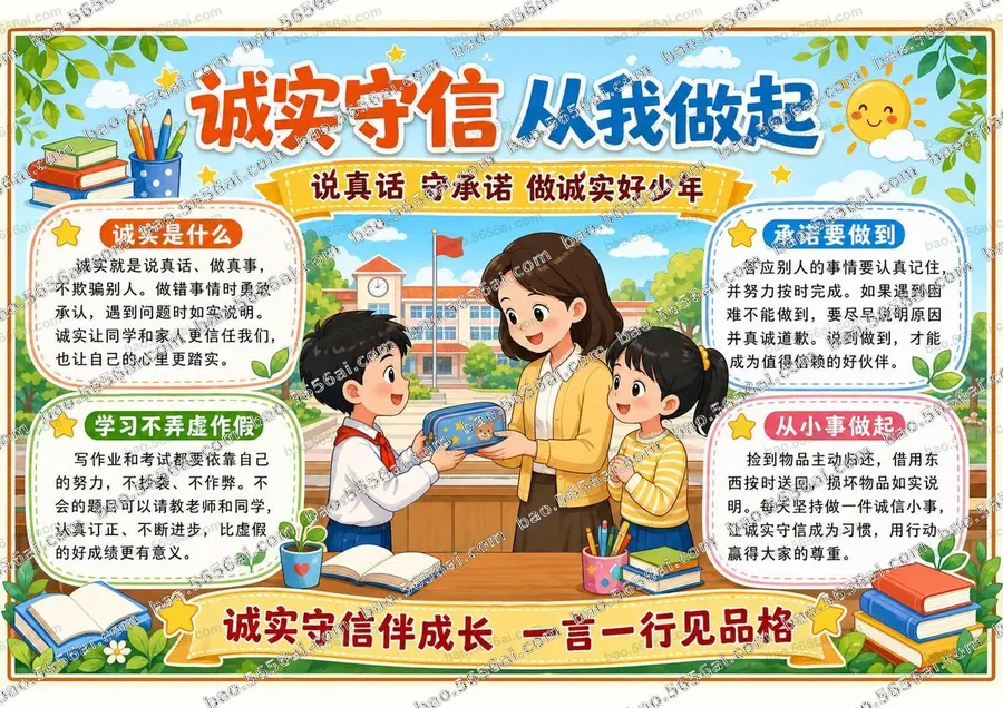 诚实守信·从我做起（三版本）彩色成品预览