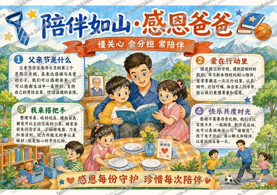 陪伴如山·感恩爸爸彩色成品预览