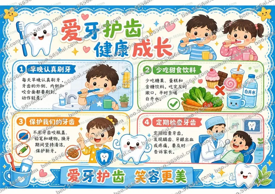 爱牙护齿·健康成长（三版本）彩色成品预览