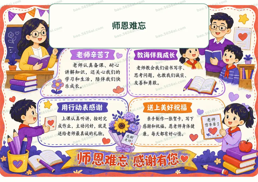 师恩难忘彩色成品预览