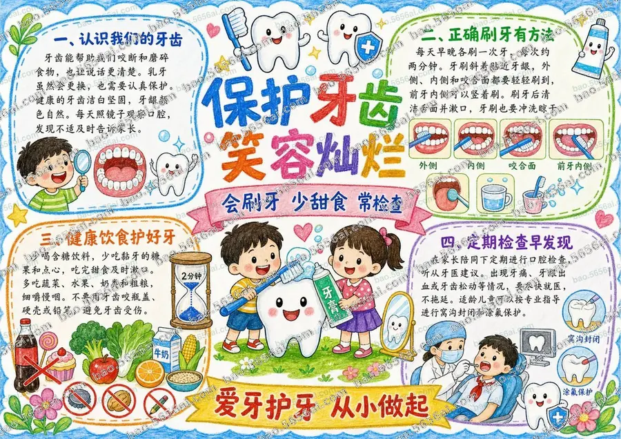 保护牙齿·笑容灿烂（三版本）彩色成品预览
