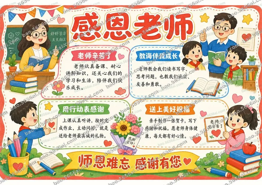 感恩老师·教师节（三版本）彩色成品预览