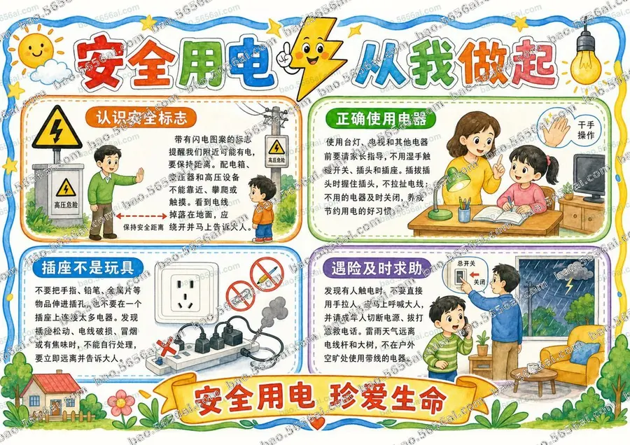 安全用电·从我做起彩色成品预览