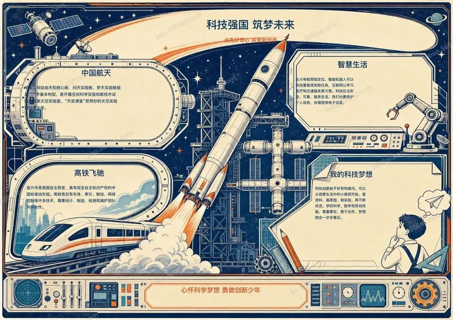 科技强国 筑梦未来彩色成品预览