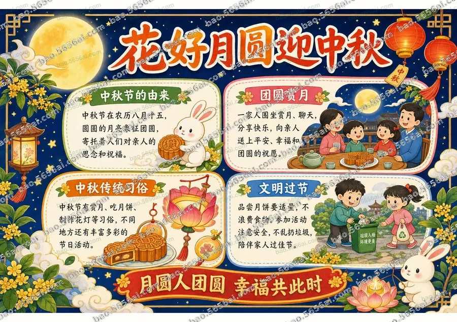 花好月圆迎中秋（三版本）彩色成品预览