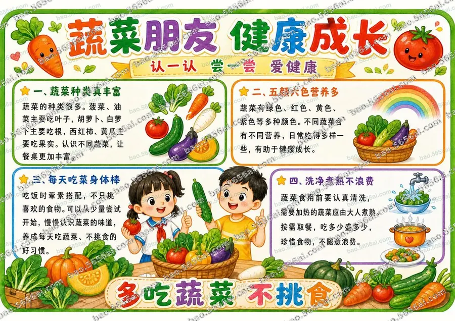 蔬菜朋友·健康成长（三版本）彩色成品预览