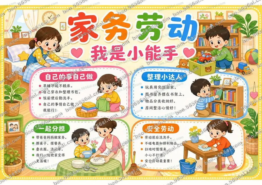 家务劳动·我是小能手（三版本）彩色成品预览