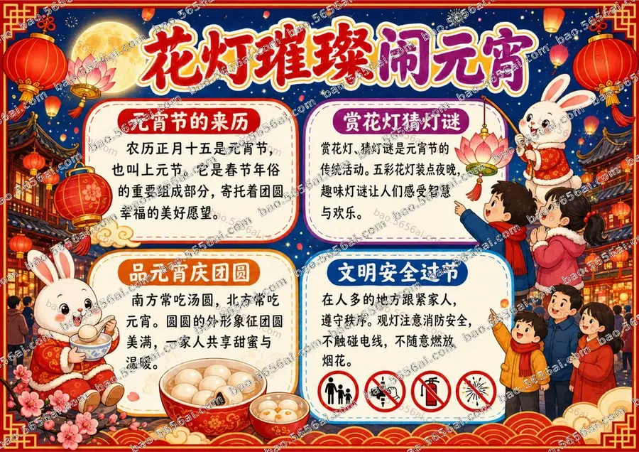花灯璀璨闹元宵（三版本）彩色成品预览