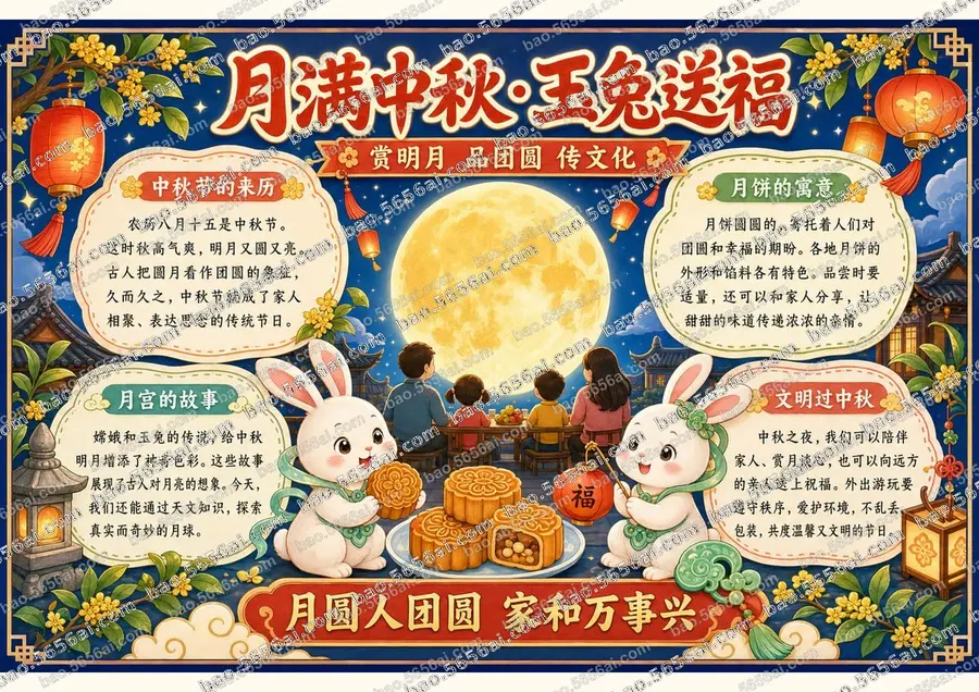 月满中秋·玉兔送福彩色成品预览