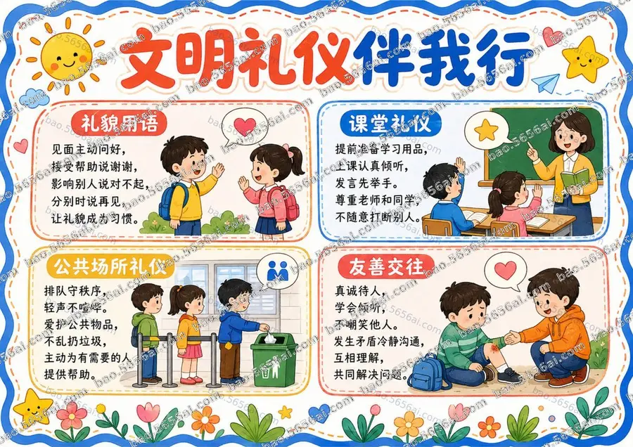 文明礼仪伴我行（三版本）彩色成品预览