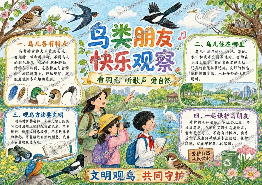 鸟类朋友·快乐观察（三版本）彩色成品预览