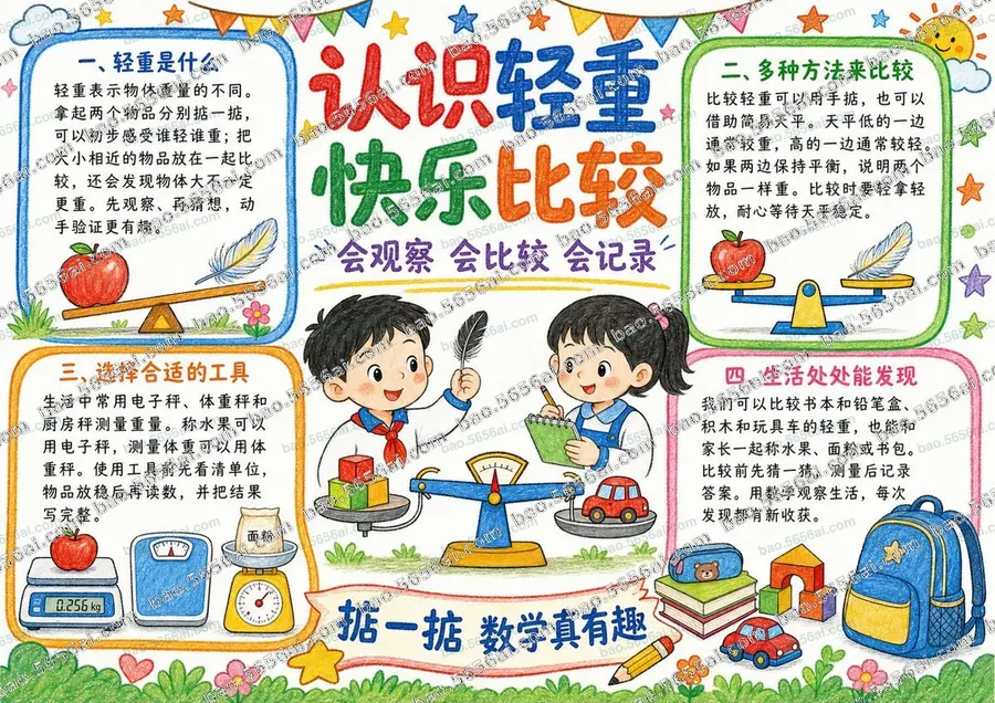 认识轻重·快乐比较（三版本）彩色成品预览