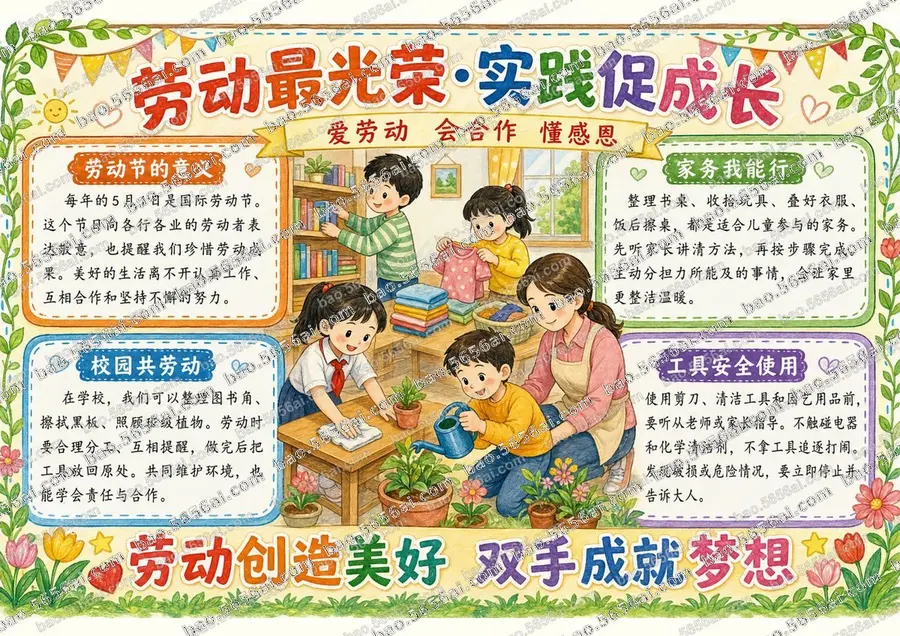 劳动最光荣·实践促成长彩色成品预览