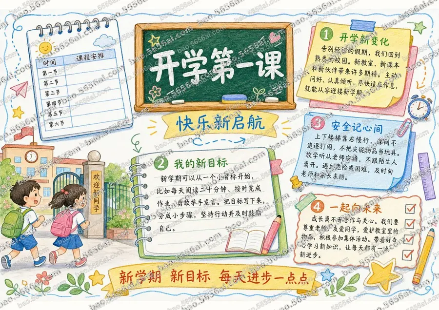 开学第一课·快乐新启航彩色成品预览