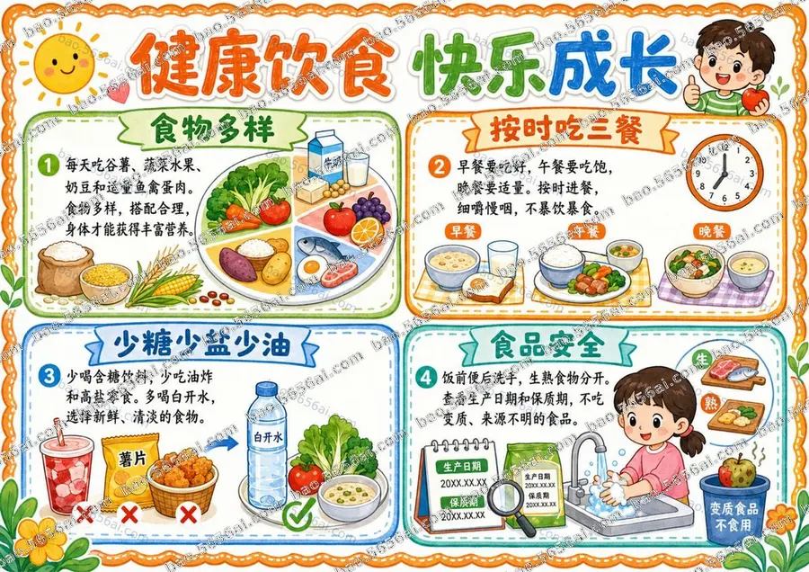 健康饮食·快乐成长（三版本）彩色成品预览