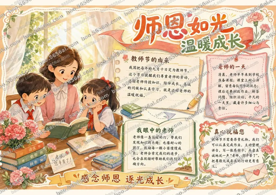 师恩如光·温暖成长彩色成品预览