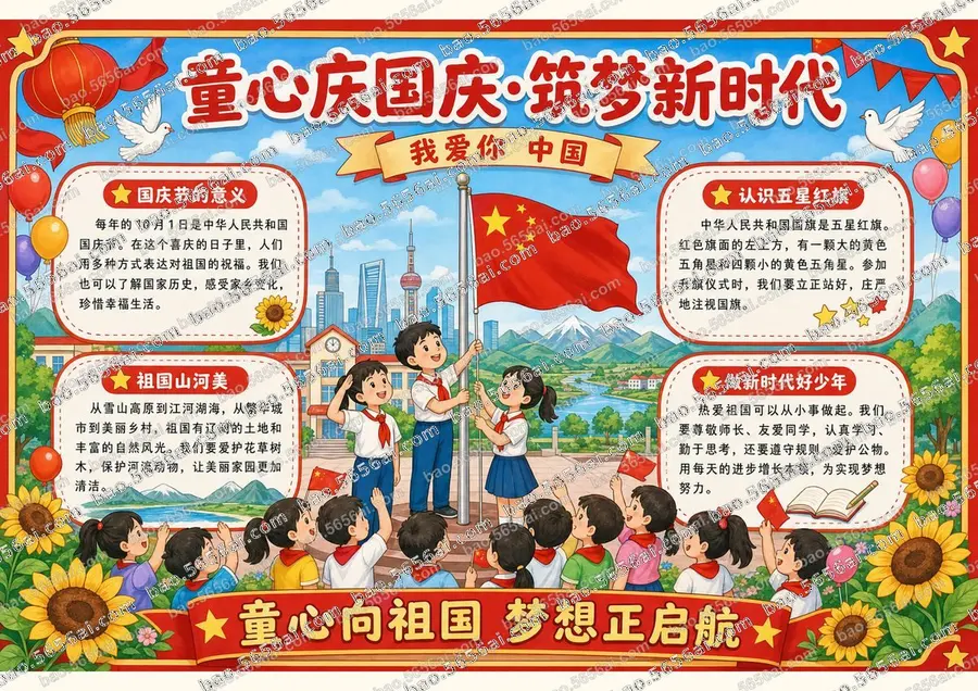 童心庆国庆·筑梦新时代彩色成品预览