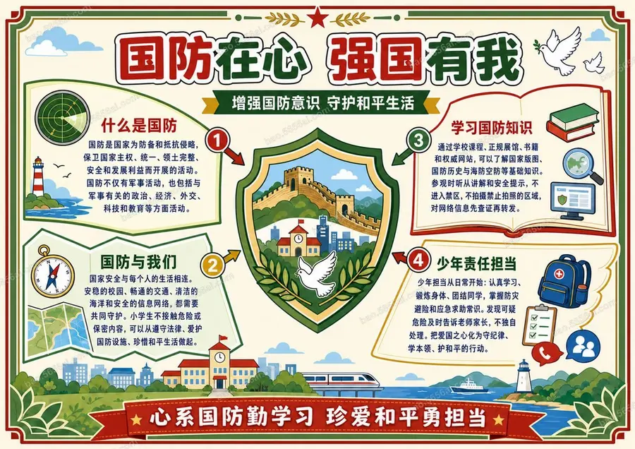 国防在心 强国有我彩色成品预览