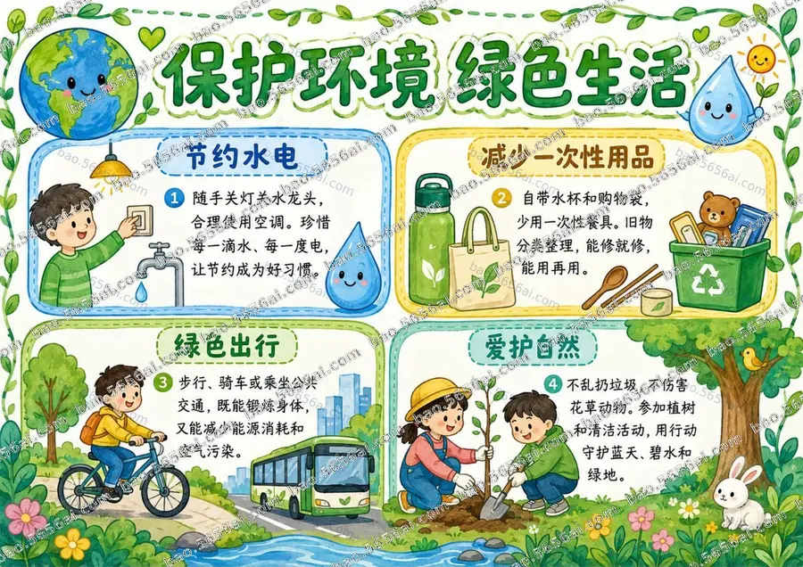 保护环境·绿色生活（三版本）彩色成品预览