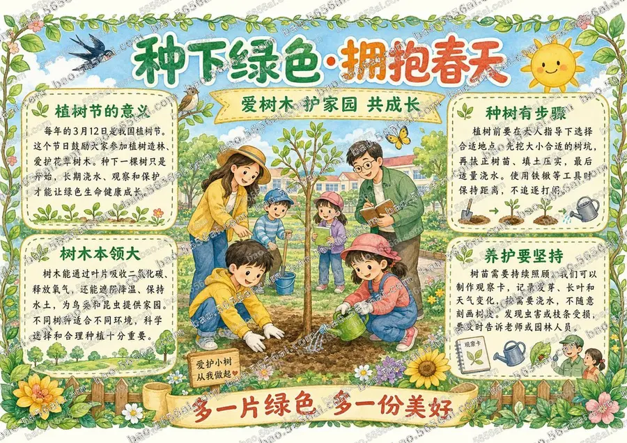 种下绿色·拥抱春天彩色成品预览