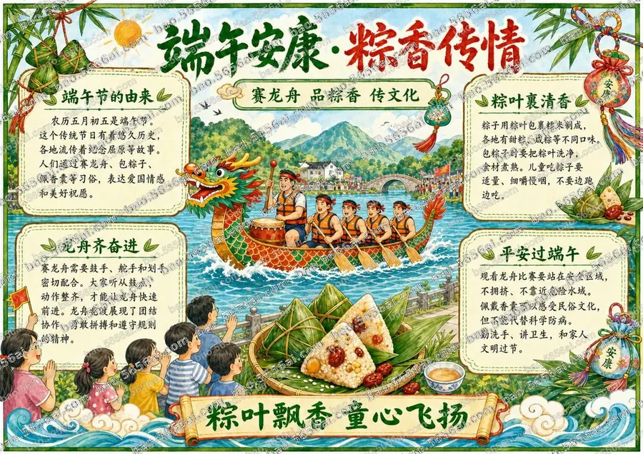 端午安康·粽香传情彩色成品预览