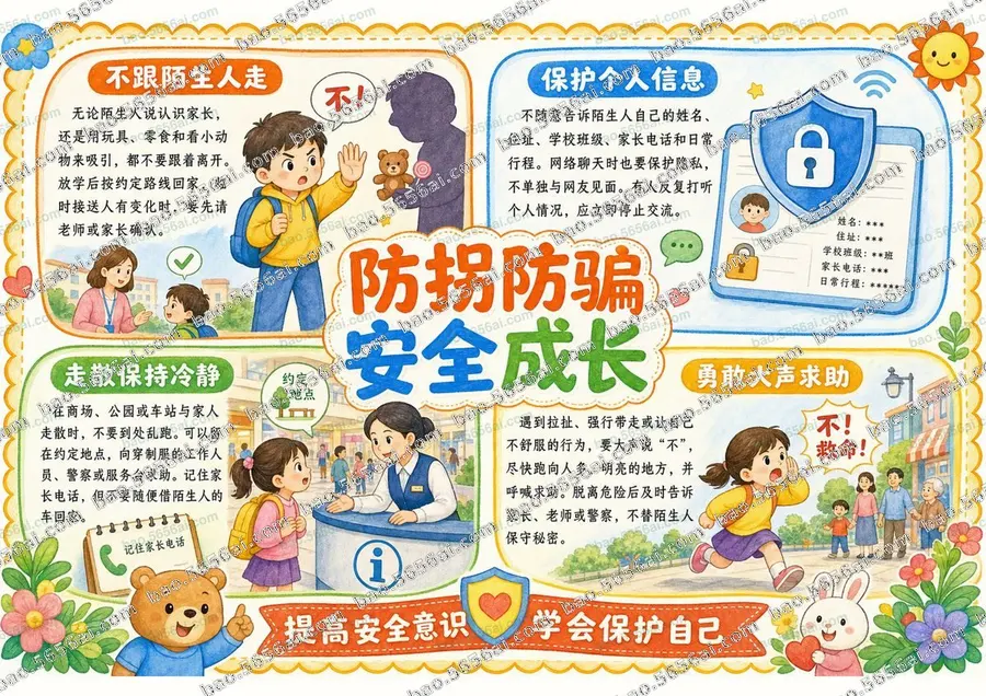 防拐防骗·安全成长彩色成品预览