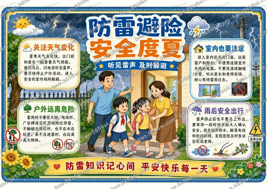 防雷避险·安全度夏彩色成品预览