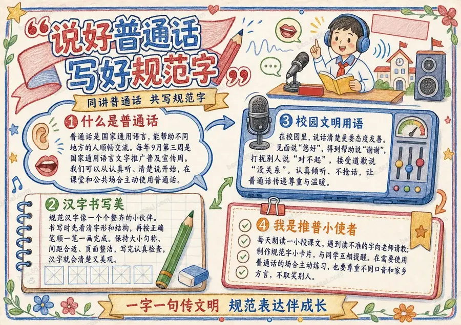 说好普通话 写好规范字彩色成品预览