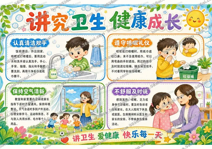 讲究卫生·健康成长（三版本）彩色成品预览